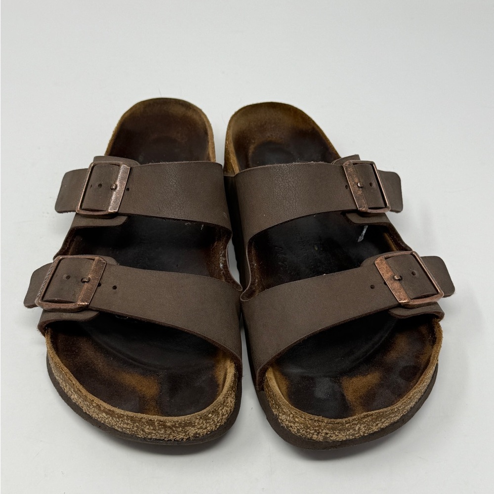 Birkenstock Woman's Size 8 Brown Slip On Sandals READ
